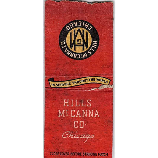 Hills McCanna Co Chicago Vintage Matchbook Cover SF3-Y7