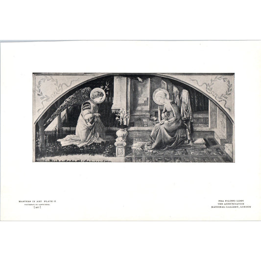 The Annunciation - Fra Filippo Lippi c1905 Art Print D13