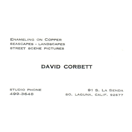 Vintage Enameling On Copper Seascapes David Corbett CA Business Card SF3-B1