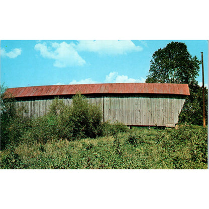 Private Bridge Morgan County #2 Bristol Ohio Covered Bridge Postcard PB11