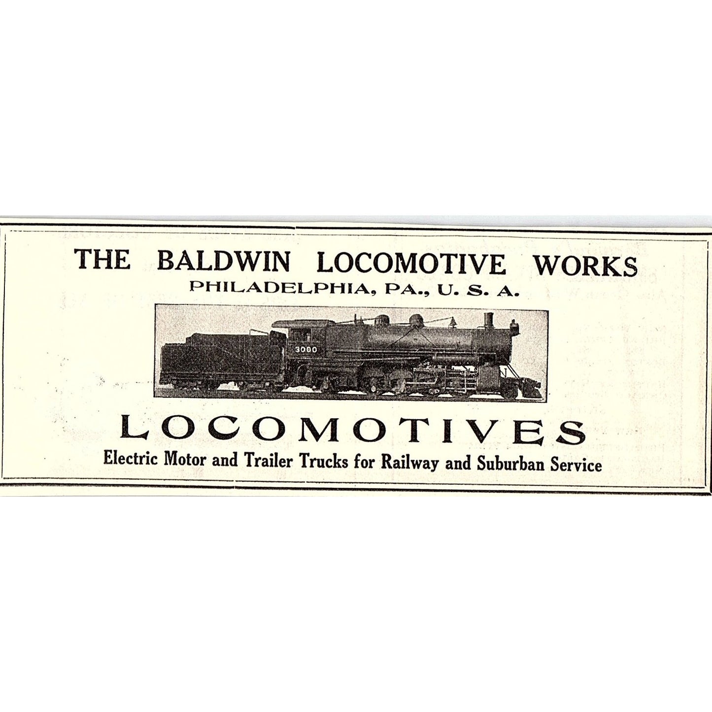 Baldwin Locomotive Works Philadelphia PA 1914 Original Ad AF3-10
