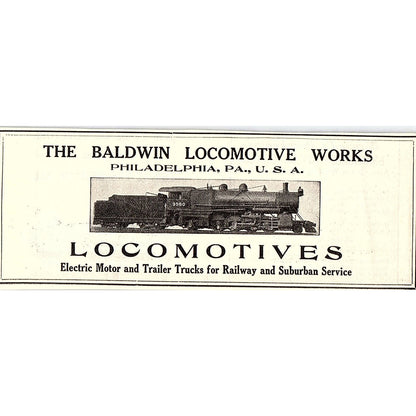 Baldwin Locomotive Works Philadelphia PA 1914 Original Ad AF3-10