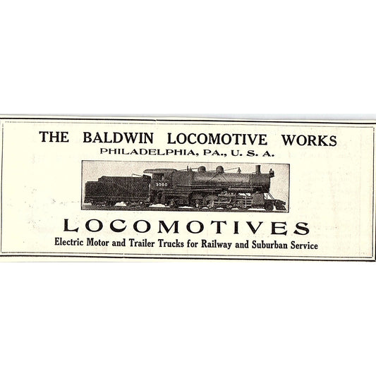 Baldwin Locomotive Works Philadelphia PA 1914 Original Ad AF3-10