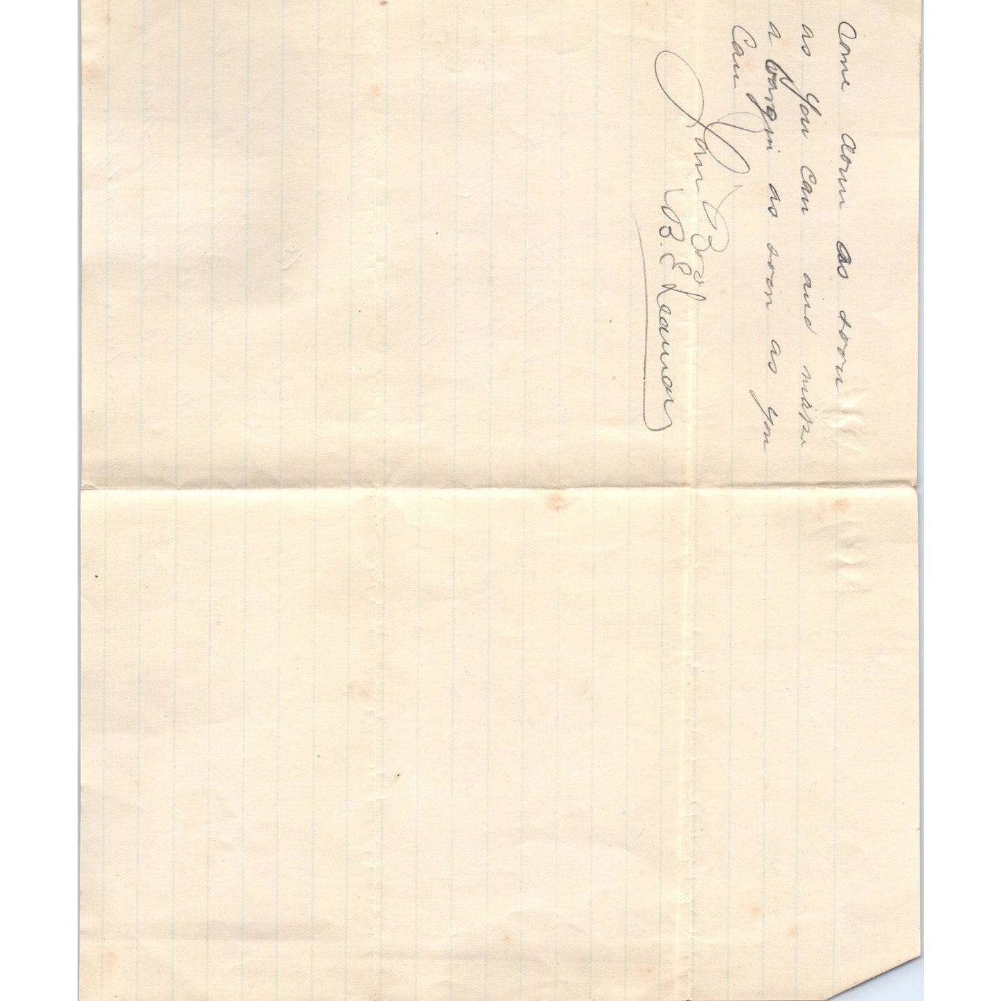 1883 Handwritten Letter Buyoestown B.E. Leman D21