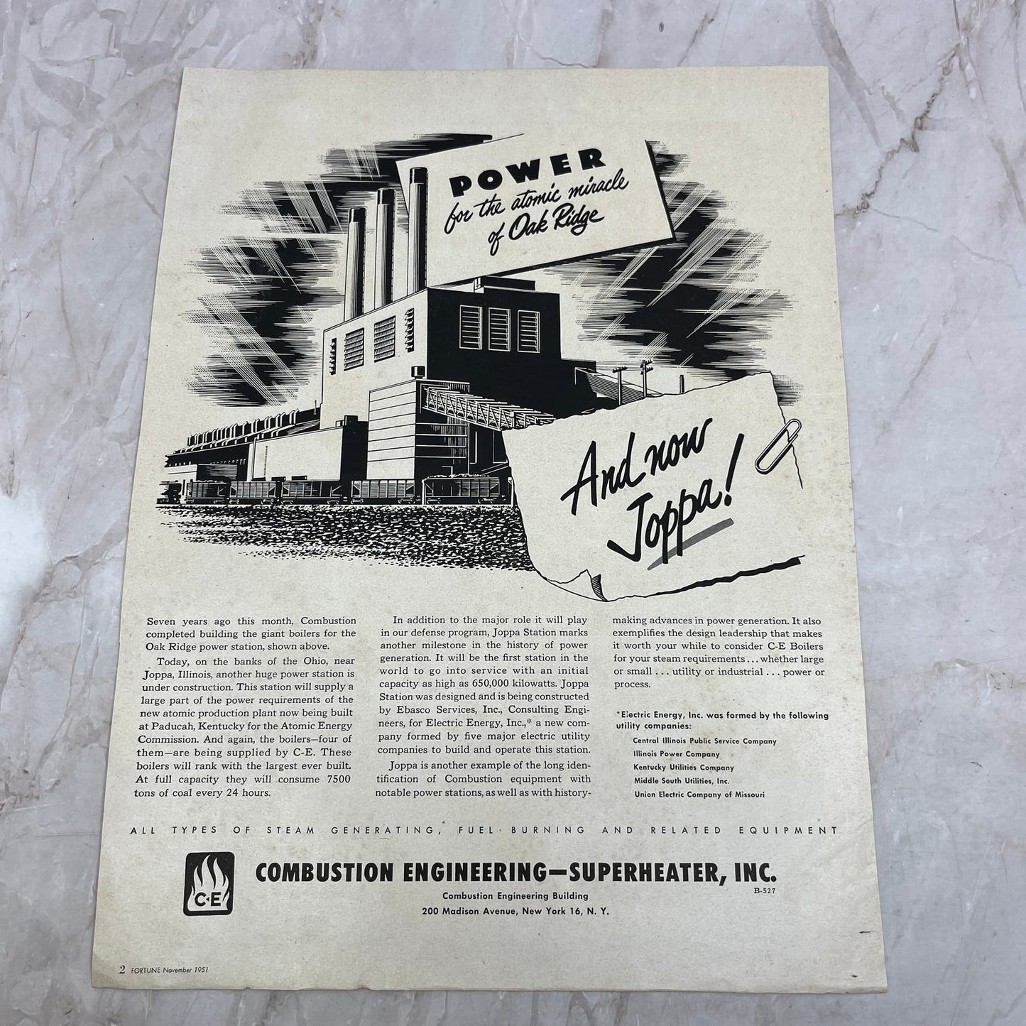 Combustion Engineering - Superheater Inc NY 1951 Magazine Ad FL6-10