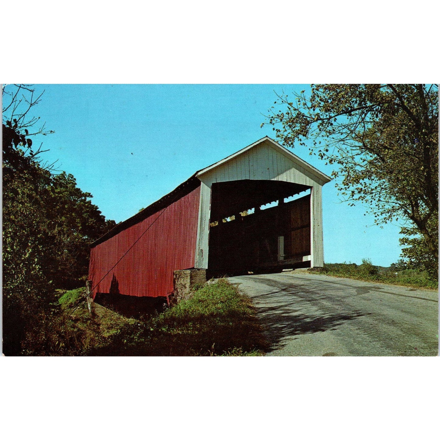 Mill Creek Bridge Parke County Tangier IN Vintage Covered Bridge Postcard PC15