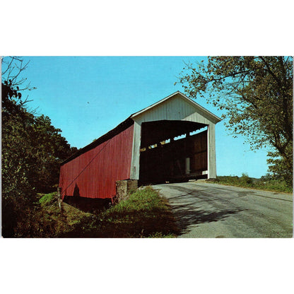 Mill Creek Bridge Parke County Tangier IN Vintage Covered Bridge Postcard PC15