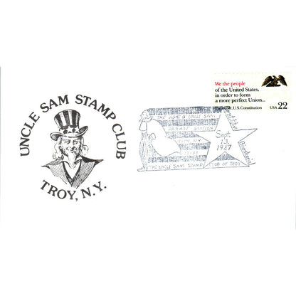 1987 Uncle Sam Stamp Club Troy New York Postal Cover TI5-PC1