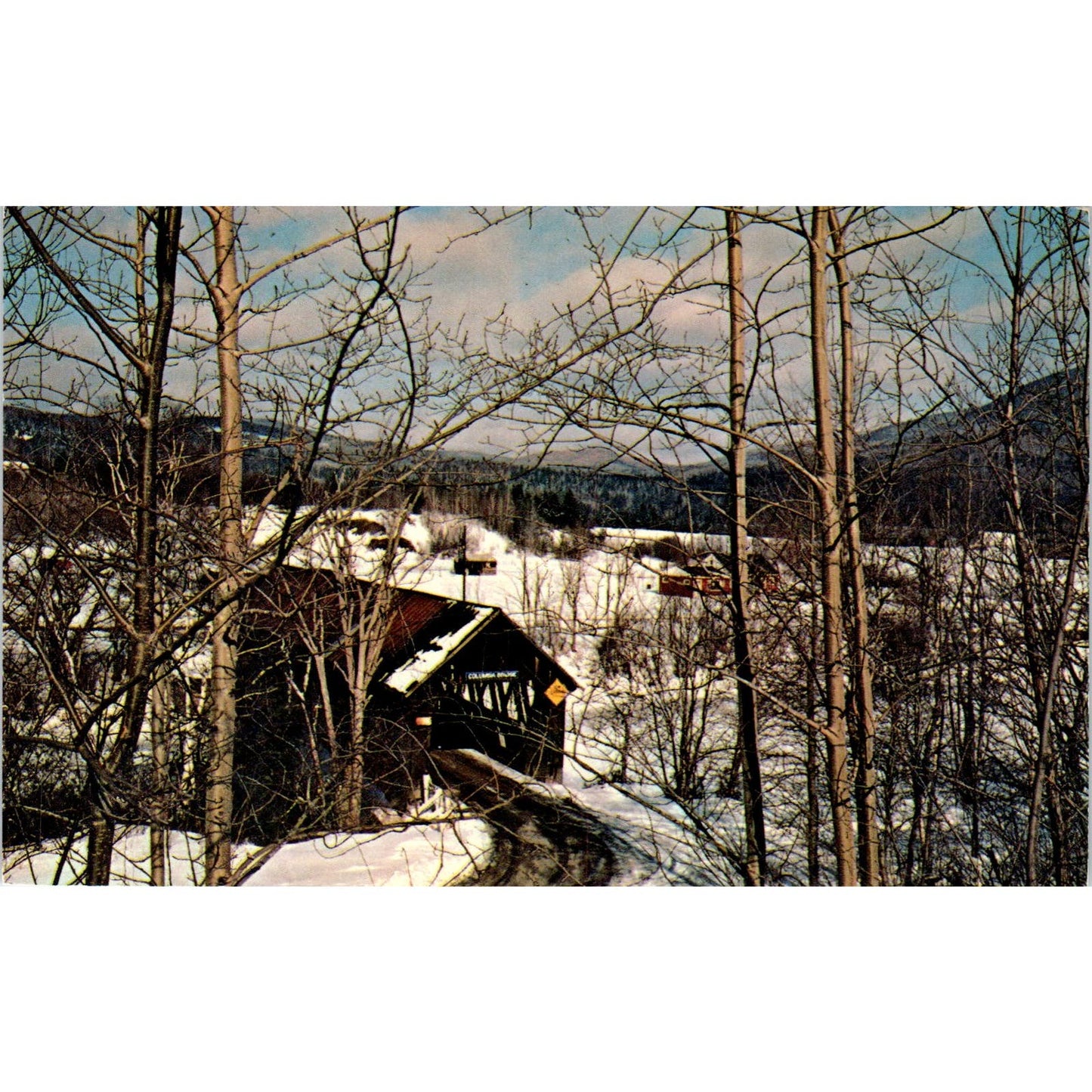 Columbia Bridge Connecticut River NH Covered Bridge Postcard PC4