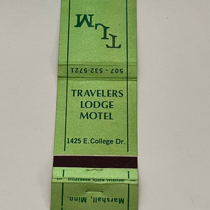 Travelers Lodge Motel Marshall Minnesota Vintage Matchbook TB6-MB2-14