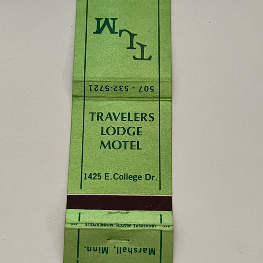 Travelers Lodge Motel Marshall Minnesota Vintage Matchbook TB6-MB2-14