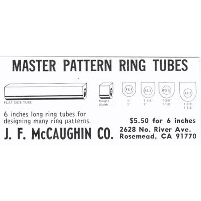 J.F. McCaughin Co Master Pattern Ring Tubes Rosemead CA 1972 Ad AF8-S4