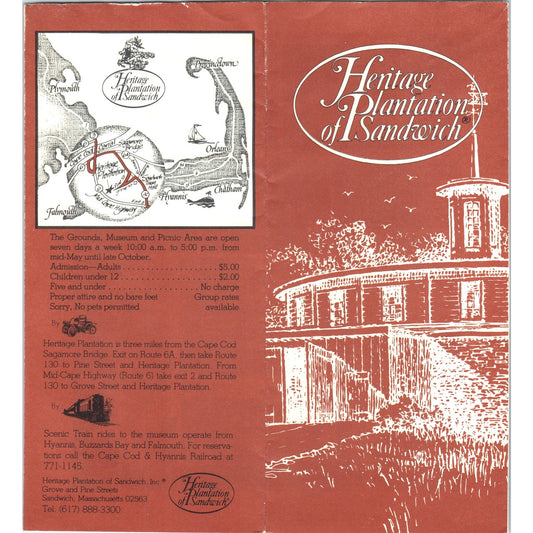 Vintage Heritage Plantation of Sandwich Massachusetts Travel Brochure TF4-B2