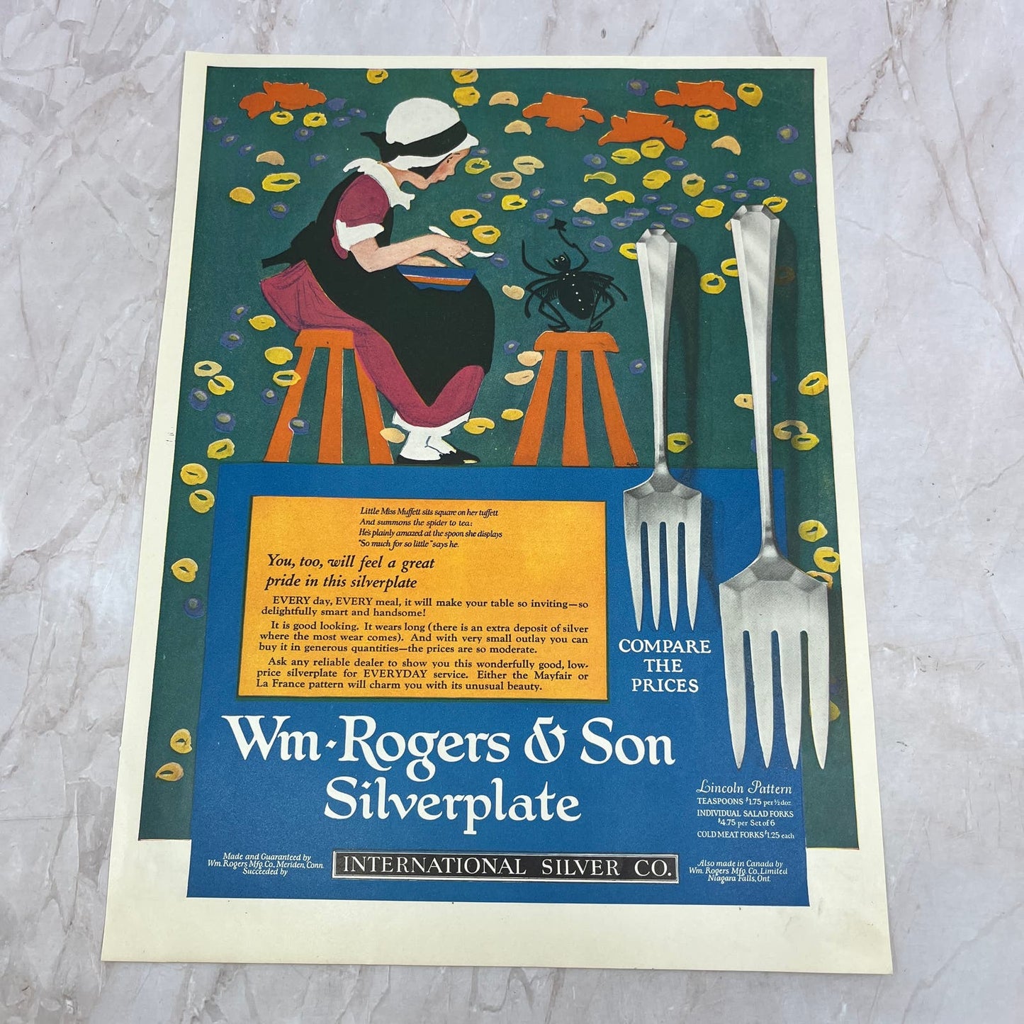 Wm Rogers & Son Silverplate Silverware 1924 Magazine Ad FL6-11