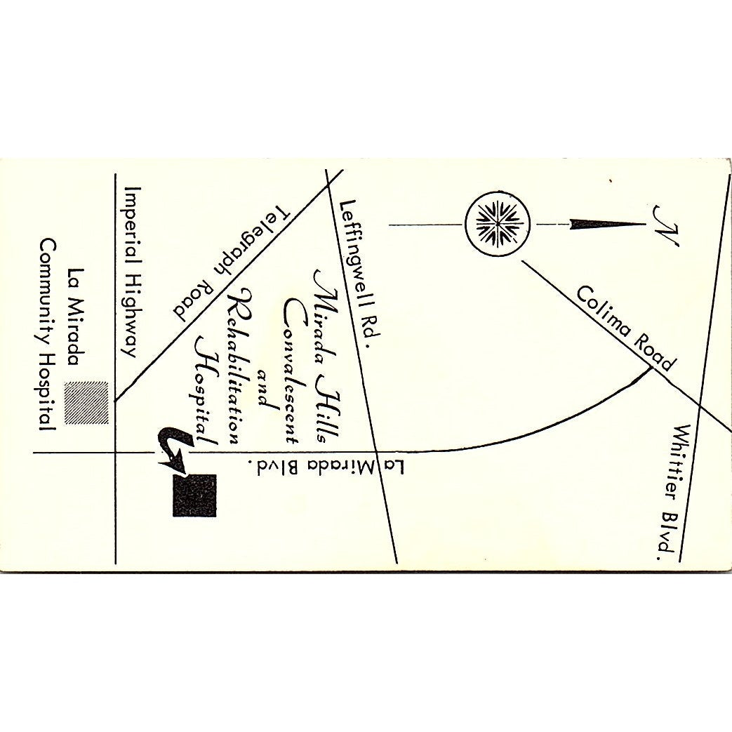 Mirada Hills Convalescent & Rehabilitation Hospital CA Business Card SF3-B3
