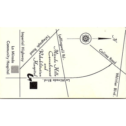 Mirada Hills Convalescent & Rehabilitation Hospital CA Business Card SF3-B3