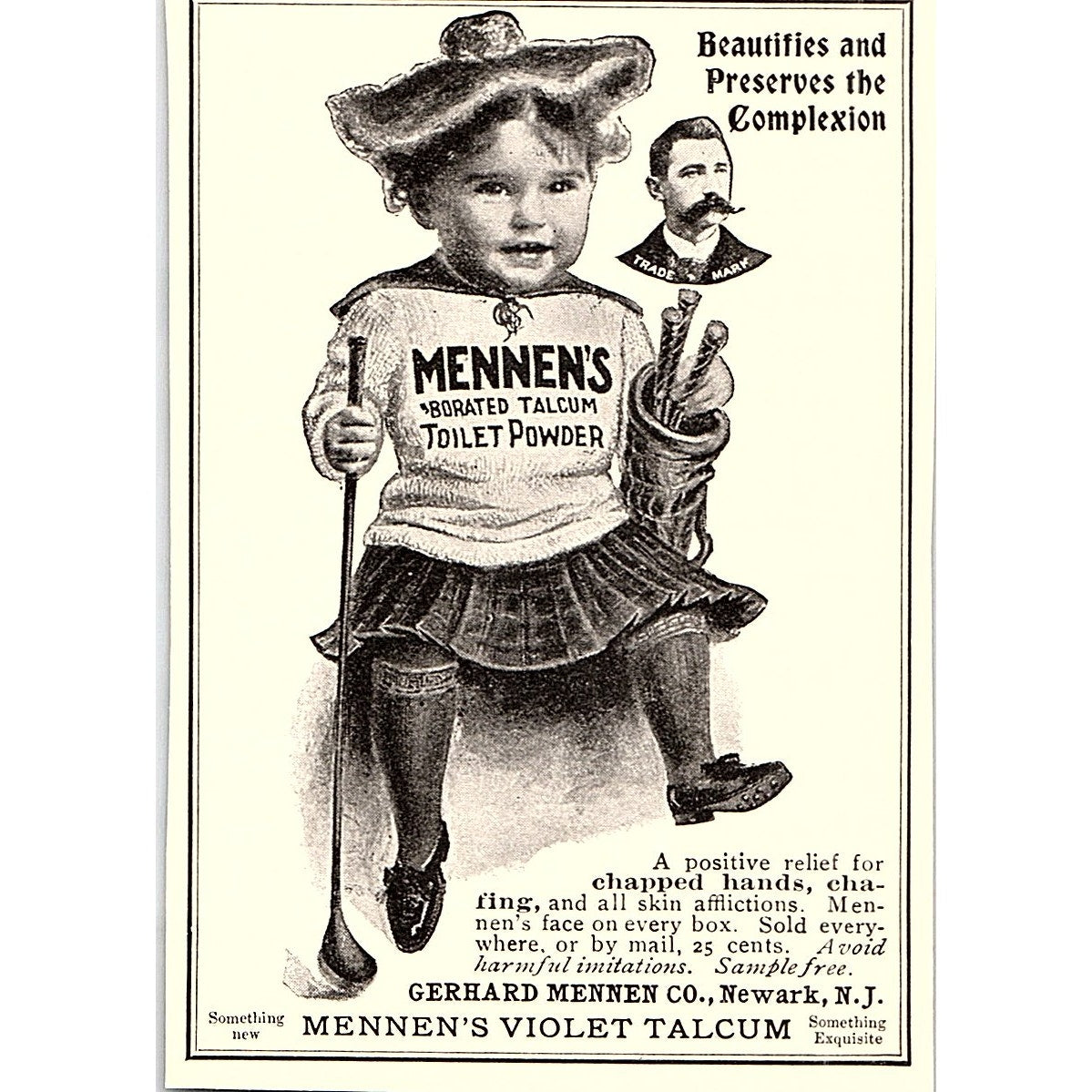 Mennen's Violet Talcum Gerhard Mennen Co Newark NJ - 1904 Ad AF4-6