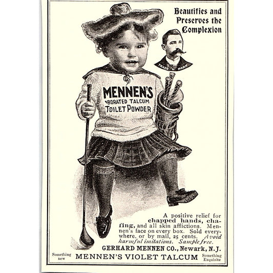 Mennen's Violet Talcum Gerhard Mennen Co Newark NJ - 1904 Ad AF4-6