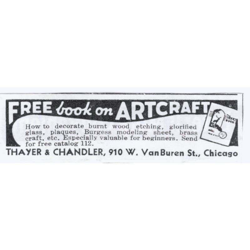 Thayer & Chandler Chicago Artcraft Book 1930s Magazine Advertisement AE4-I3