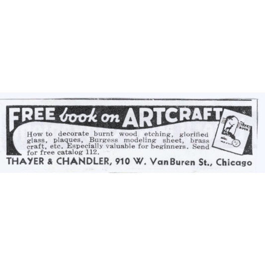 Thayer & Chandler Chicago Artcraft Book 1930s Magazine Advertisement AE4-I3