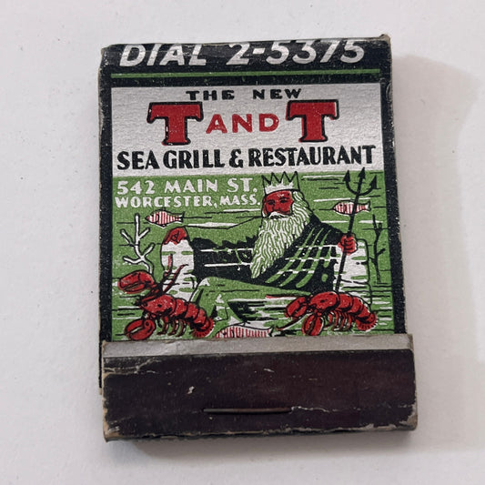T and T Sea Grill & Restaurant Worcester MA Vintage Matchbook Cover TB8-MB-9