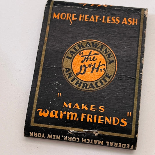 Lackawanna Cone-Cleaned Anthracite D&H Vintage Matchbook Cover TB8-MB3-1
