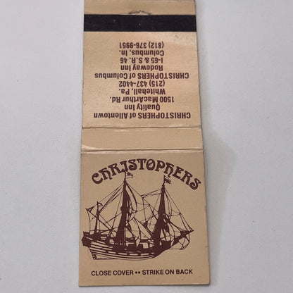 Christopher's of Allentown, Columbus Vintage Matchbook Cover MM3-3
