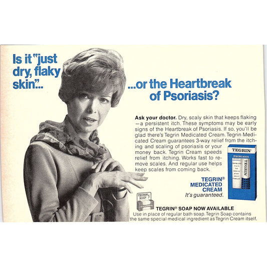 Tegrin Medicated Cream & Soap For Psoriasis 1972 Ad AF3-16