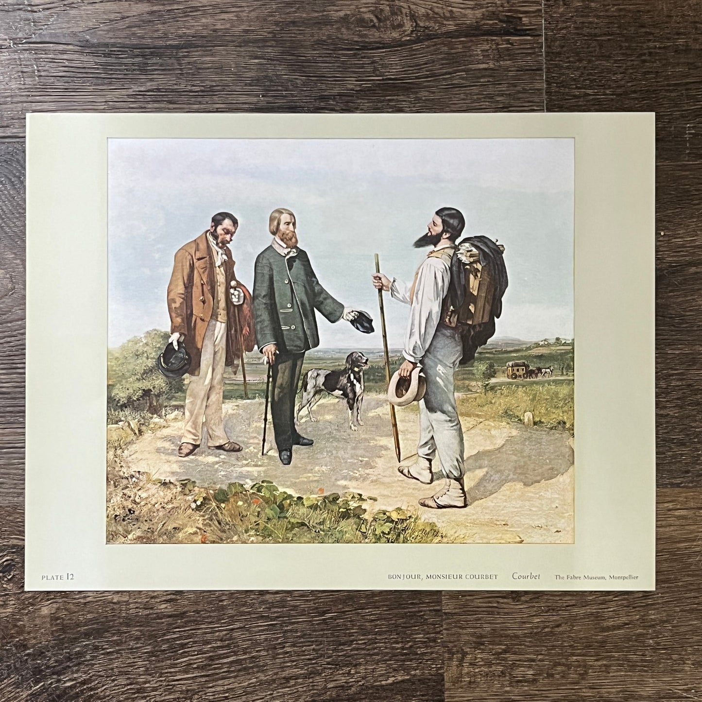 Vintage Courbet - Bonjour, Monsieur Courbet Lithograph Art Print 9x12 V4