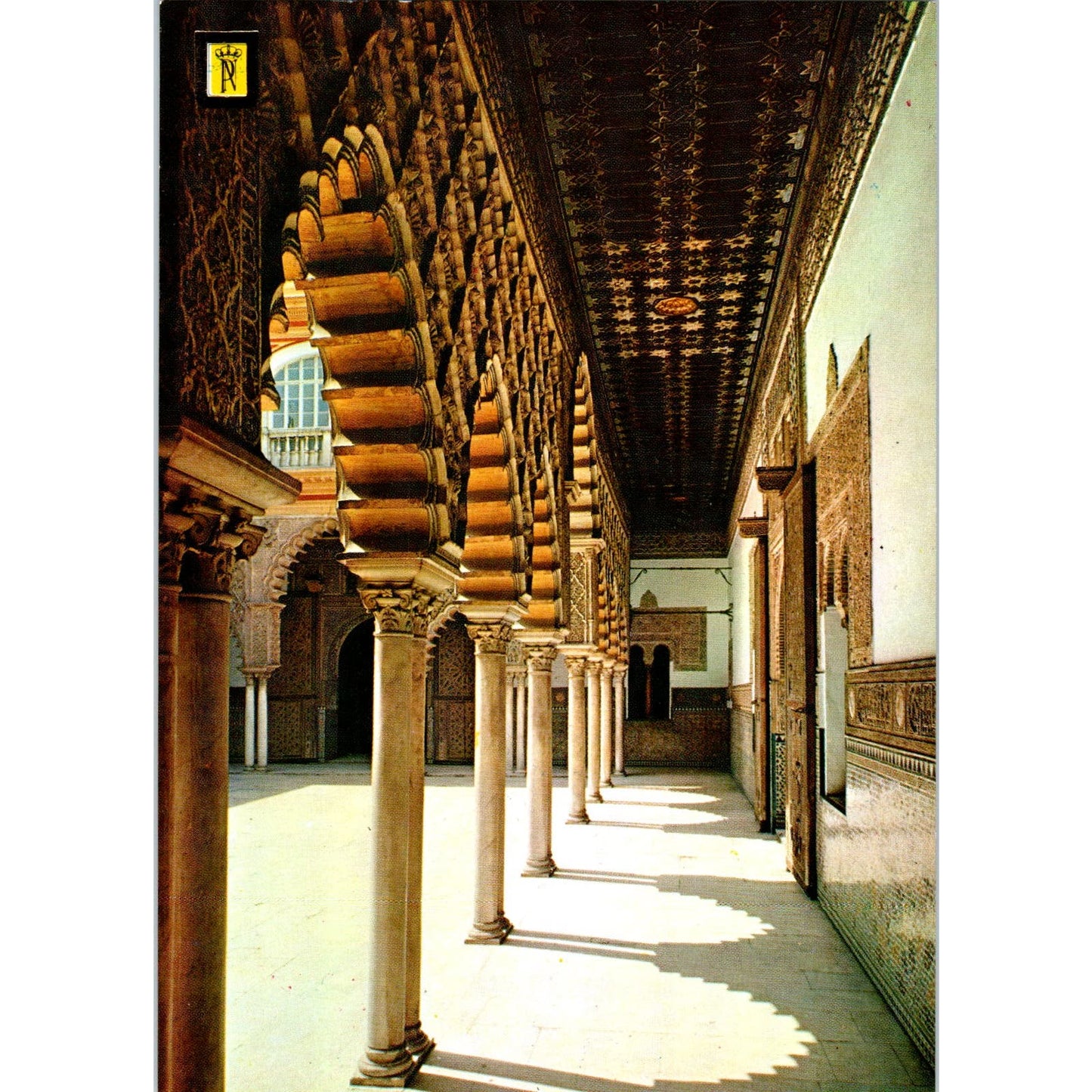 Reales Alcázares De Sevilla Galería Del Patio De Las Doncellas Vtg Postcard PD1