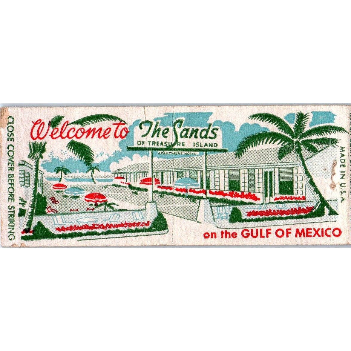The Sands on Treasure Island St. Petersburg FL Vintage Matchbook Cover SD2-Y9