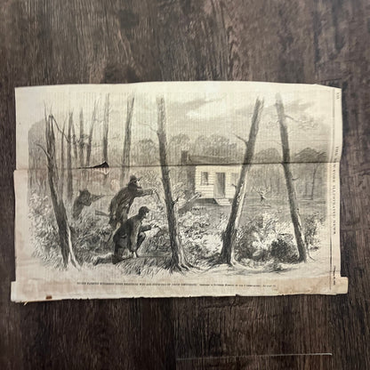 Secesh Farmers Murdering Suspected Union Neighbors 1863 Civil War Engraving C86