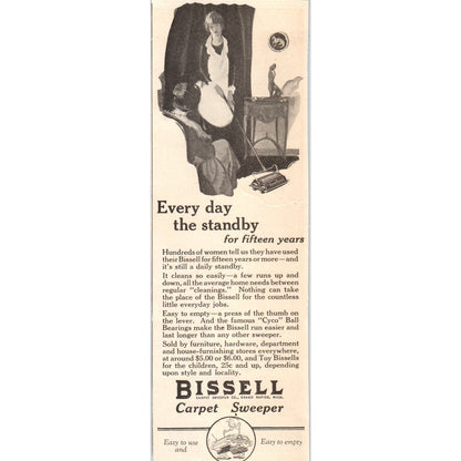 Bissell Carpet Sweeper Grand Rapids MI 1924 Magazine Ad AF7-LJ1