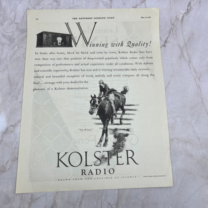 Kolster Radio Horse Racing 1928 Original Magazine Advertisement FL6-8