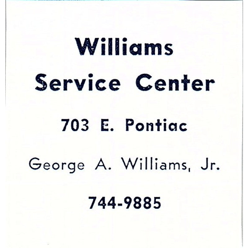 Williams Service Center - George A Williams - Fort Wayne Indiana 1964 Ad AG1-S13