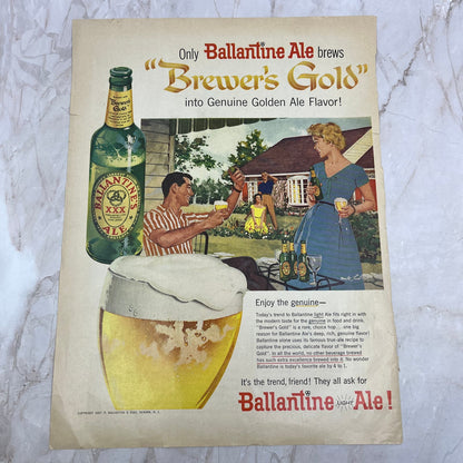 1957 Ballantine Light Ale Newark NJ 10x13 Magazine Advertisement FL6-7