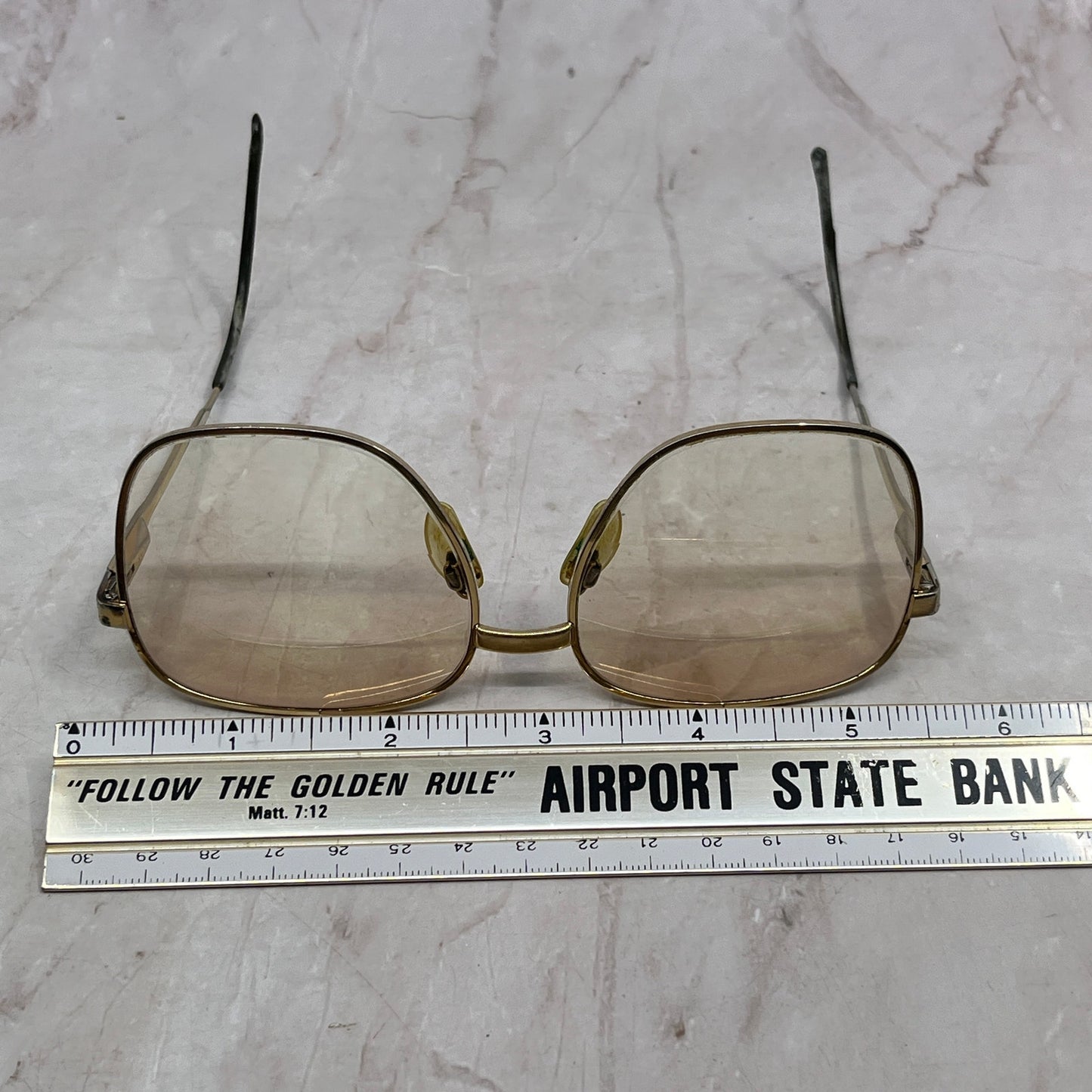 Vintage Gold Tone Klixx Aviator Glasses Eyeglasses Frames TH9-G3-1