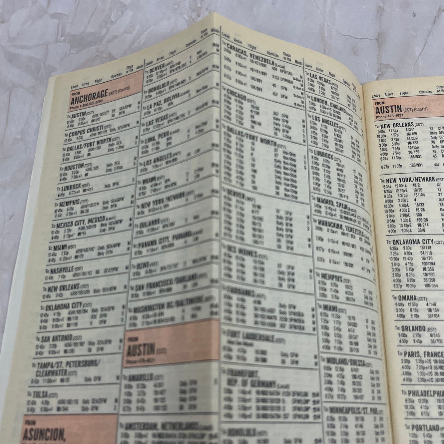 1981 Braniff International Airlines Fall Schedules Timetables TJ4-P2