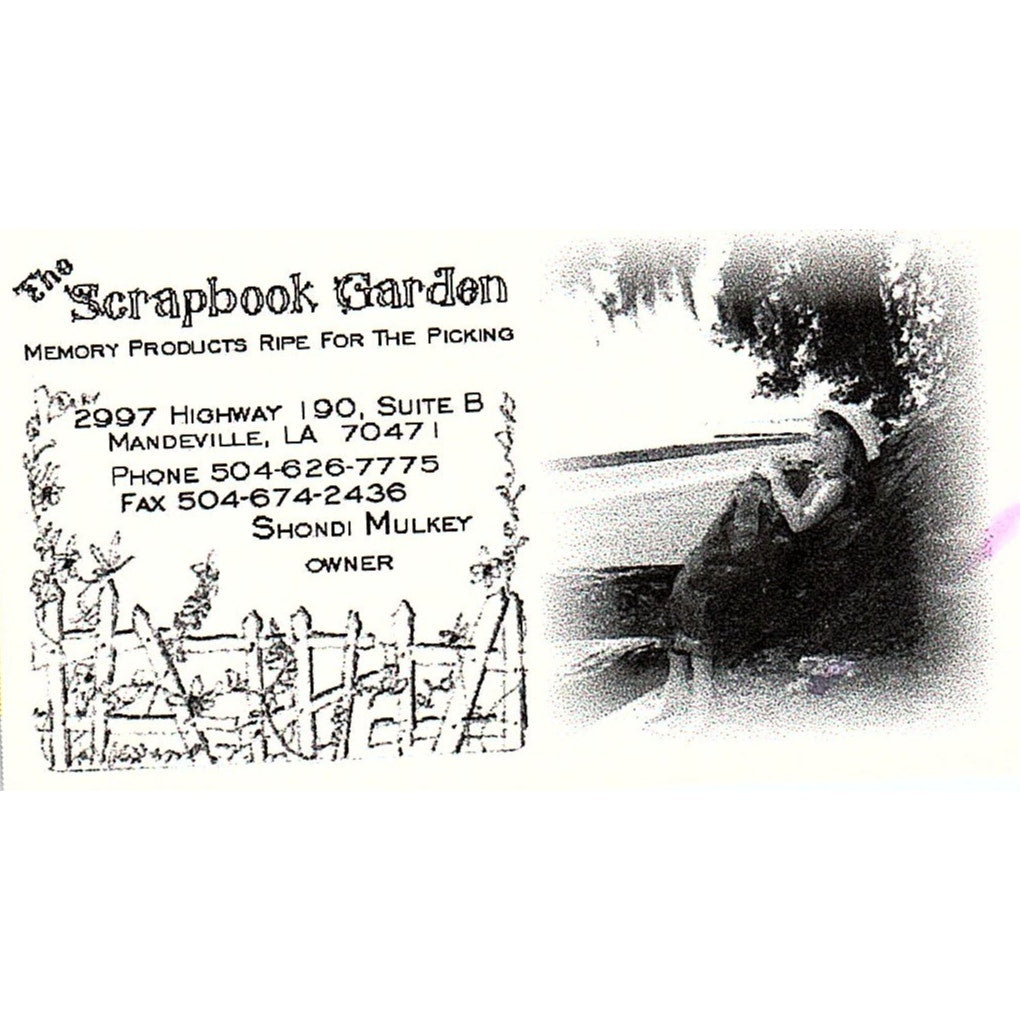 The Scrapbook Garden Shondi Mulkey Mandeville LA Vintage Business Card SC9-B11