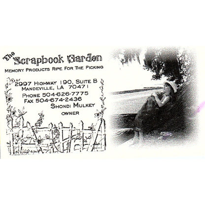 The Scrapbook Garden Shondi Mulkey Mandeville LA Vintage Business Card SC9-B11