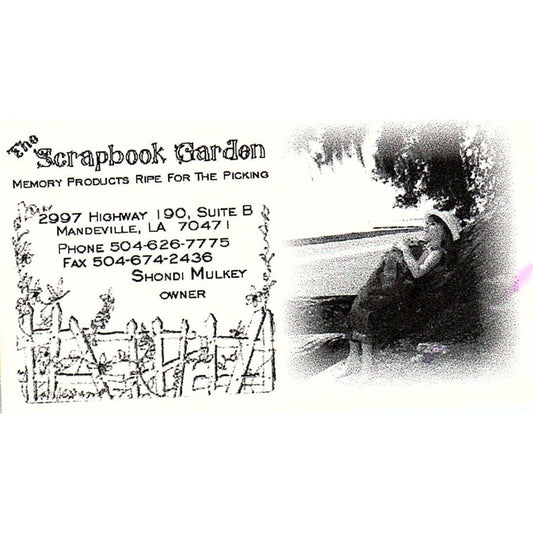 The Scrapbook Garden Shondi Mulkey Mandeville LA Vintage Business Card SC9-B11
