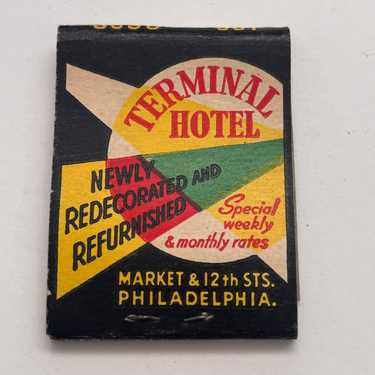 Terminal Hotel Market & 12th St Philadelphia Vintage Matchbook Cover TB8-MB-7