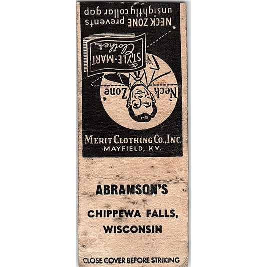 Style-Mart Clothes Abramson's Chippewa Falls WI Vintage Matchbook Cover SC7-Y2