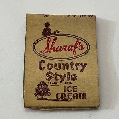 Sharaf's Frankforts & Country Style Ice Cream Vintage Matchbook Cover TB8-MB2-10