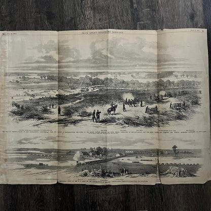 Mechanicsville View Valley of Chickahominy Original 1863 Civil War Engraving C56