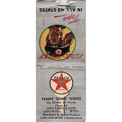 Parker Texaco Service Greybull Wyoming Vintage Matchbook Cover SC7-Y8