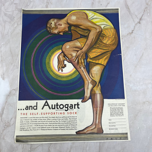 Autogart Holeproof Hosiery 9x12 Vintage Magazine Advertisement FL6-6