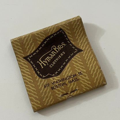 Hyman Bros Clothiers 619 Washington St Boston Vintage Matchbook Cover TB6-MB1-1