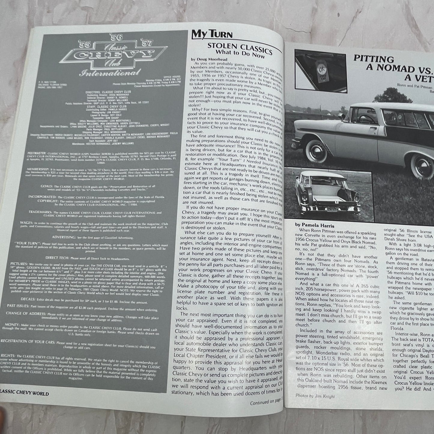 Greater Chicago Club - '55, '56, '57 Classic Chevy World Magazine - Feb 1985 M30