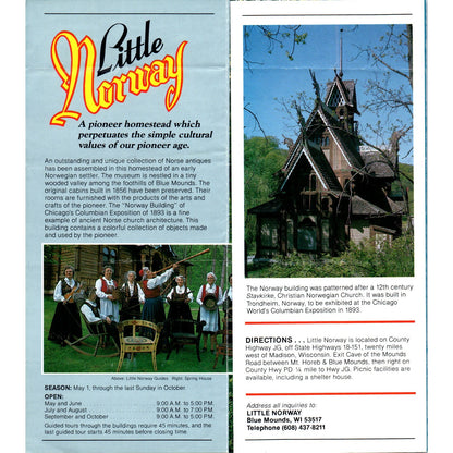 Vtg Little Norway Nissedahle Valley of the Elves Fold Out Travel Brochure H5-5